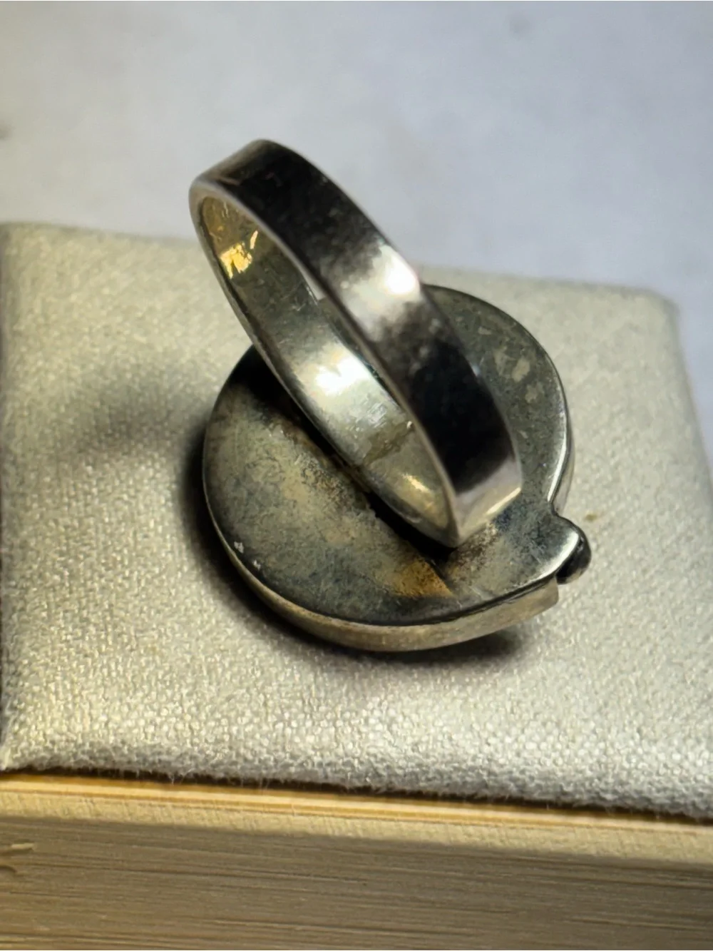 Silver Ring Bohemian Flair Retro Style Garnet Color Stone